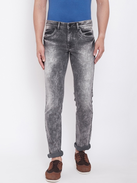 

Canary London Men Grey Slim Fit Low-Rise Low Distress Heavy Fade Jeans