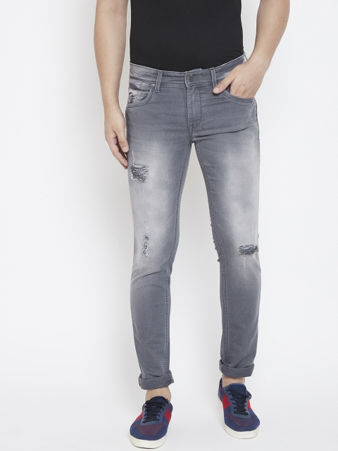

Canary London Men Grey Skinny Fit Low-Rise Mildly Distressed Heavy Fade Jeans