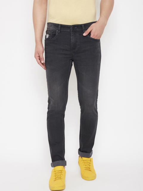 

American Archer Men Black Slim Fit Low-Rise Light Fade Jeans