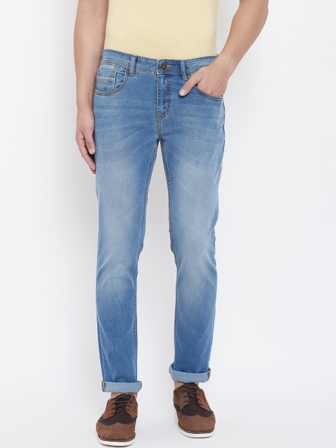 

American Archer Men Blue Slim Fit Low-Rise Heavy Fade Jeans