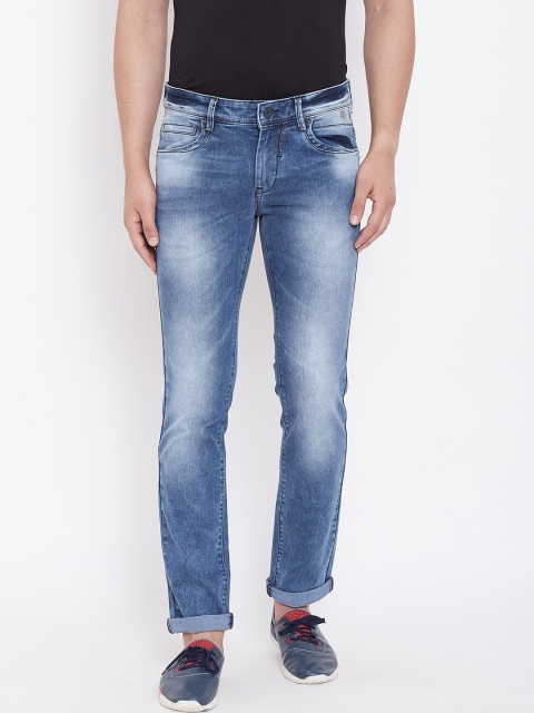 

American Archer Men Blue Slim Fit Low-Rise Heavy Fade Jeans