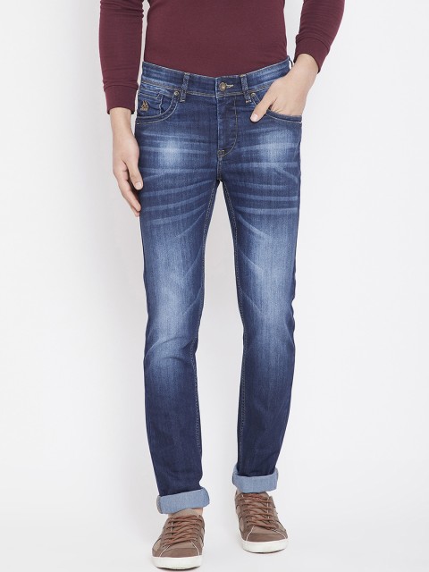 

American Archer Men Blue Slim Fit Low-Rise Heavy Fade Stretchable Jeans