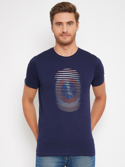 

Marvel by Wear Your Mind Men Navy Blue White Captain America Printed Pure Cotton T-shirt