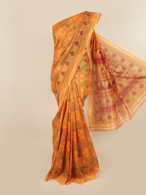 

Pothys Orange & Red Floral Saree