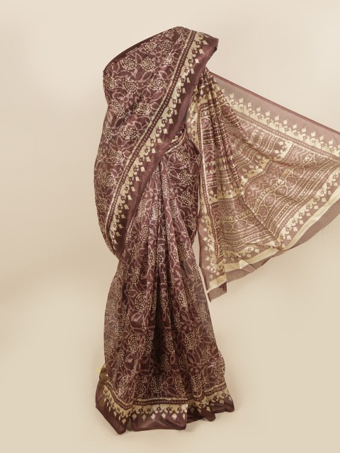 

Pothys Brown & Beige Paisley Saree