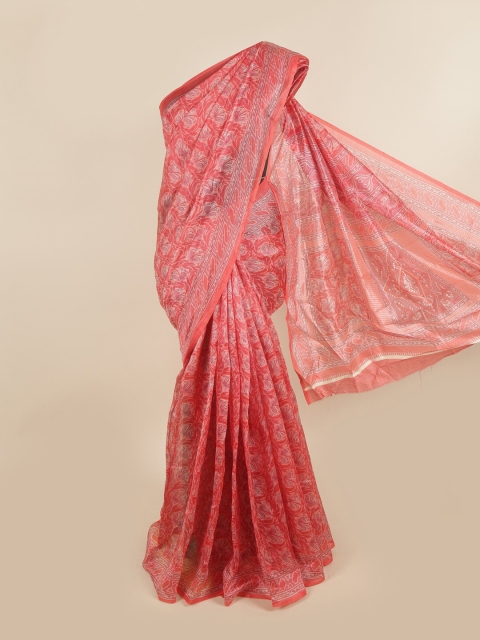

Pothys Pink & White Floral Saree