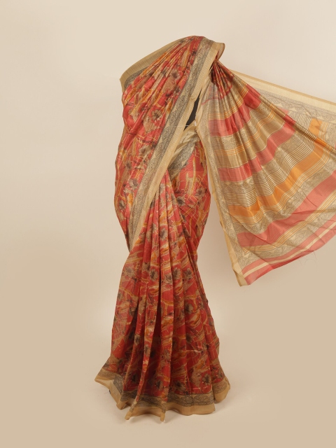 

Pothys Rust & Beige Floral Saree