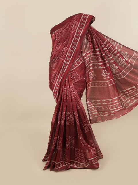 

Pothys Maroon & White Floral Saree