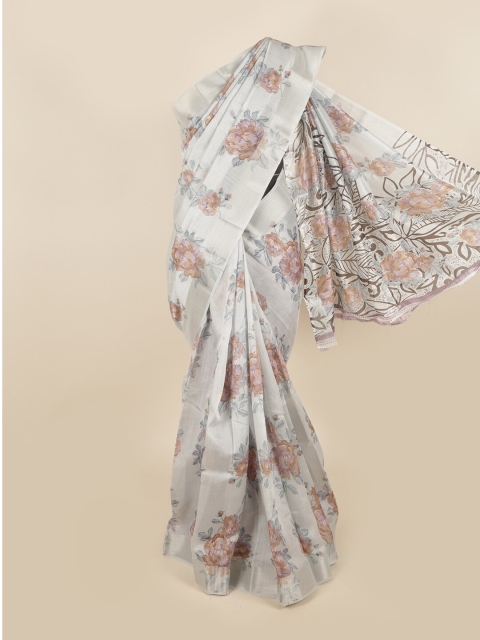 

Pothys Grey & Brown Floral Saree