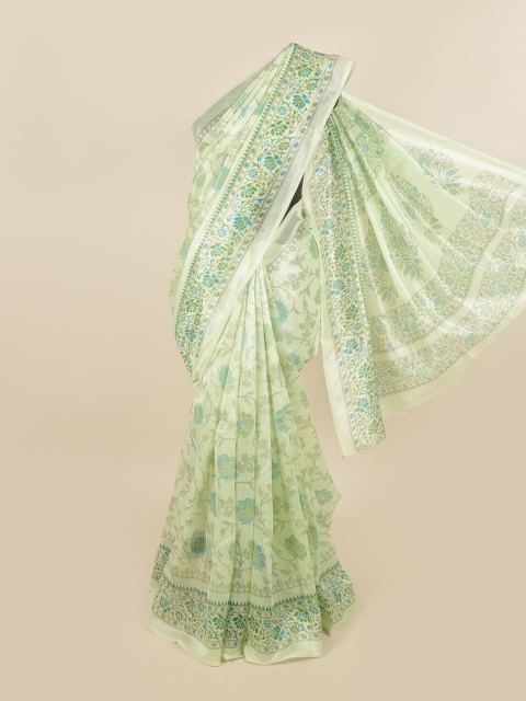 

Pothys Green & Teal Floral Saree