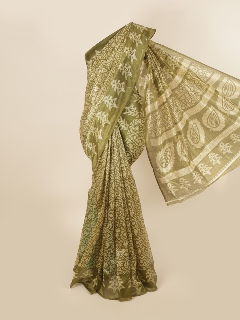 

Pothys Olive Green & Beige Saree