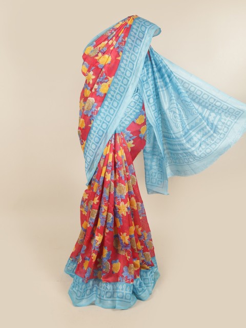 

Pothys Red & Yellow Floral Saree