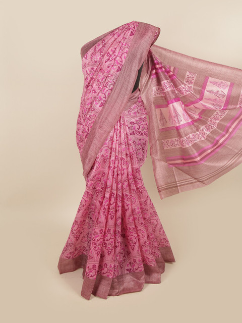 

Pothys Pink & Maroon Ethnic Motifs Saree