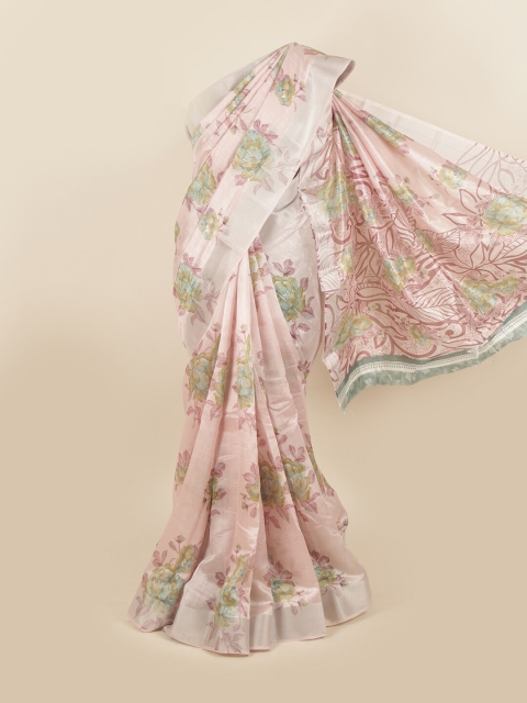 

Pothys Pink & Green Floral Saree