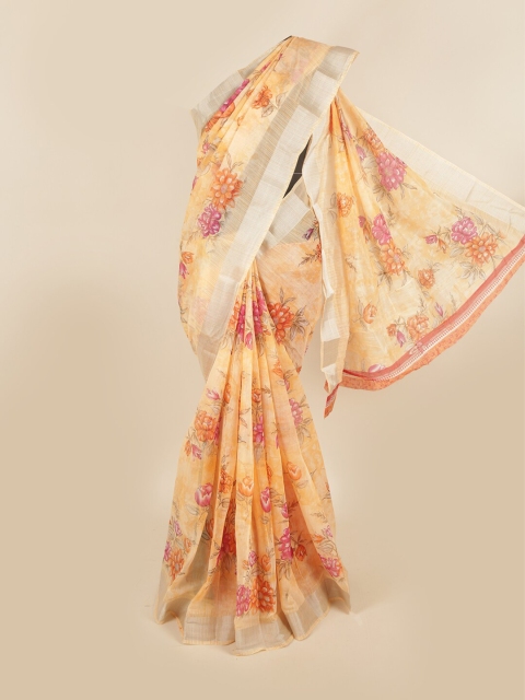 

Pothys Orange & Pink Floral Saree