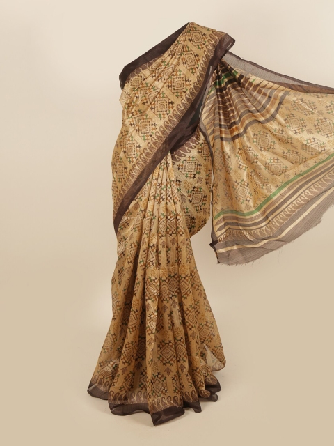 

Pothys Beige & Brown Saree
