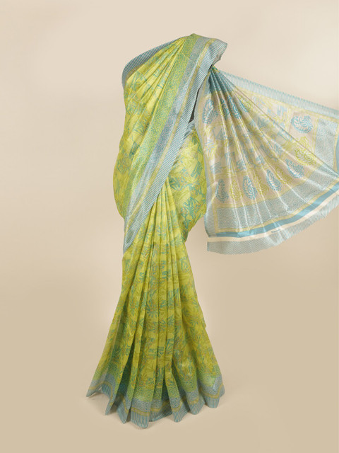

Pothys Lime Green & Blue Saree