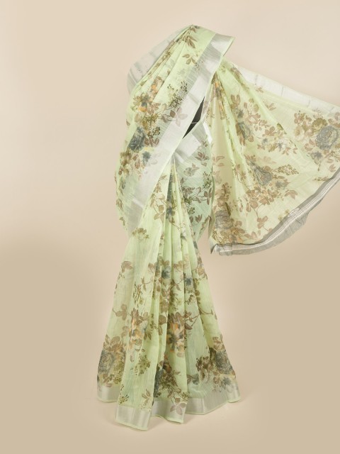

Pothys Green & Brown Floral Saree