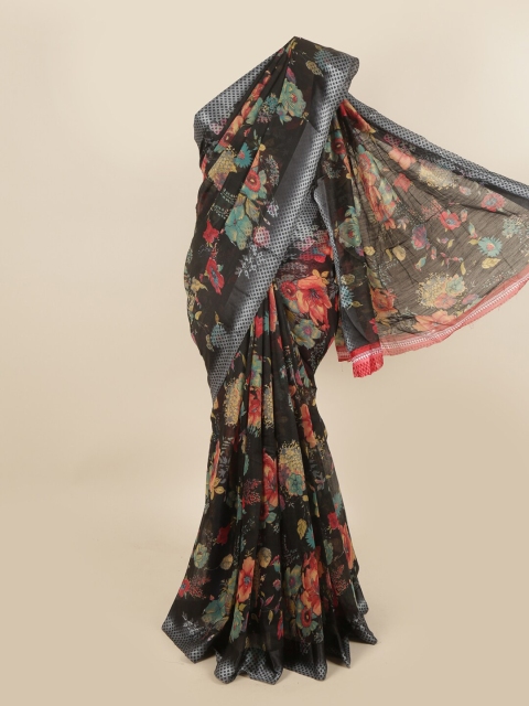 

Pothys Black & Red Floral Saree