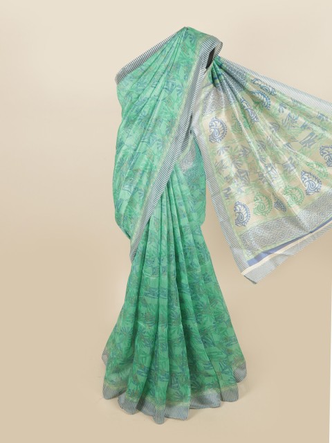 

Pothys Sea Green & Blue Saree