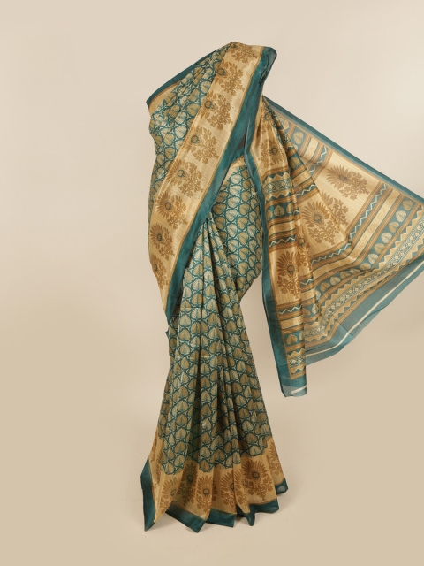 

Pothys Green & Beige Paisley Saree