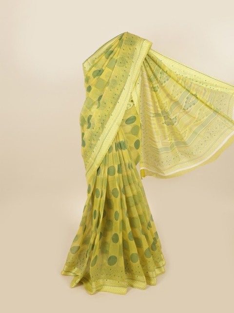 

Pothys Green & Yellow Printed Saree