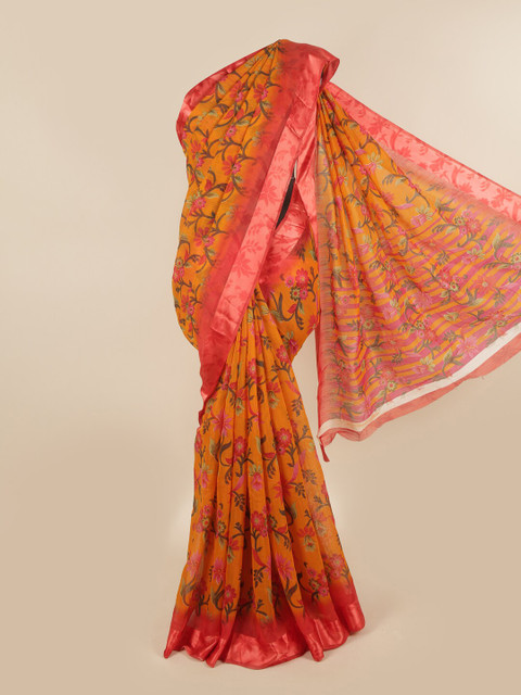 

Pothys Orange & Red Floral Saree