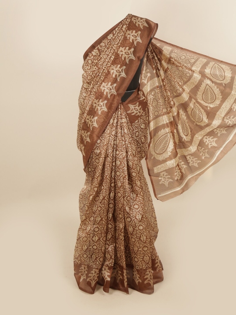 

Pothys Brown & Beige Floral Saree