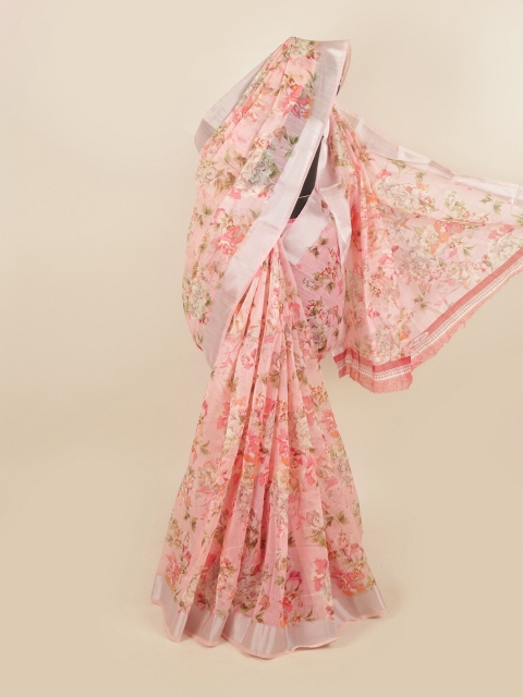 

Pothys Pink & Green Floral Saree