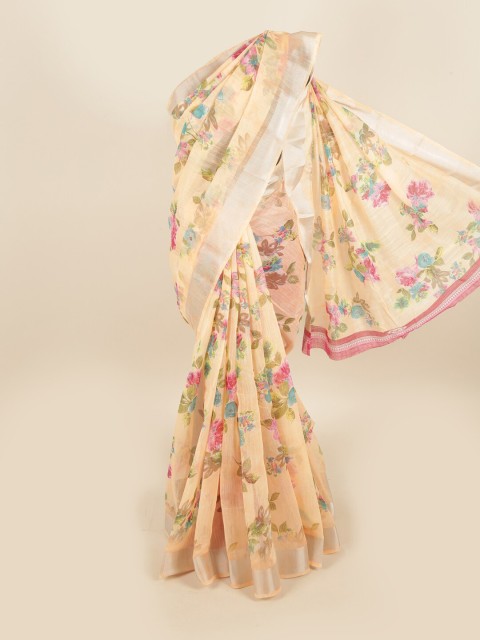 

Pothys Orange & Green Floral Saree