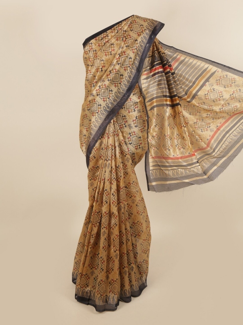 

Pothys Gold-Toned & Red Ethnic Motifs Saree