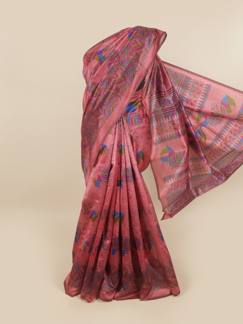 

Pothys Pink & Blue Woven Design Saree