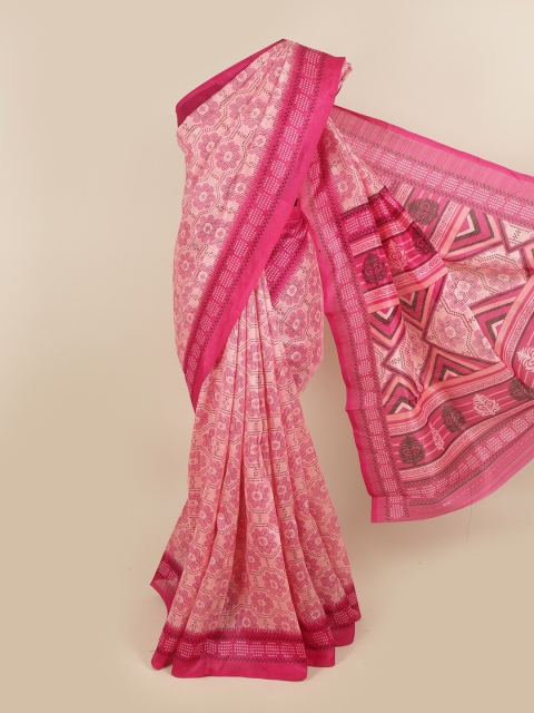 

Pothys Pink & White Printed Saree