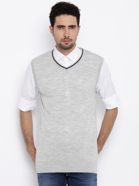 

Allen Solly Men Grey Solid Sweater