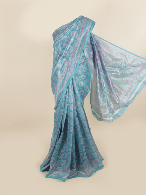 

Pothys Blue & Grey Floral Saree