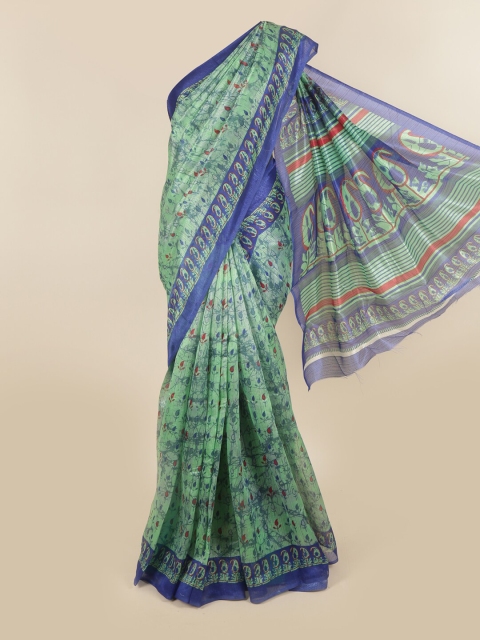 

Pothys Green & Red Floral Saree