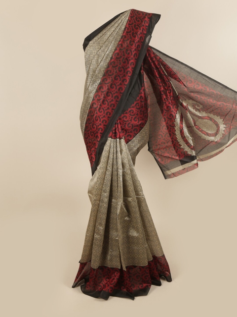 

Pothys Grey Ethnic Motifs Saree