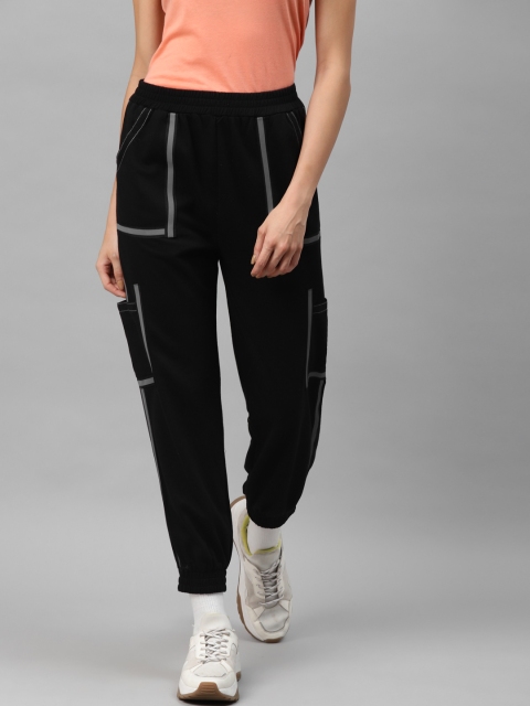 

Laabha Women Black Cotton Tie Dye Stylish Joggers Track Pant