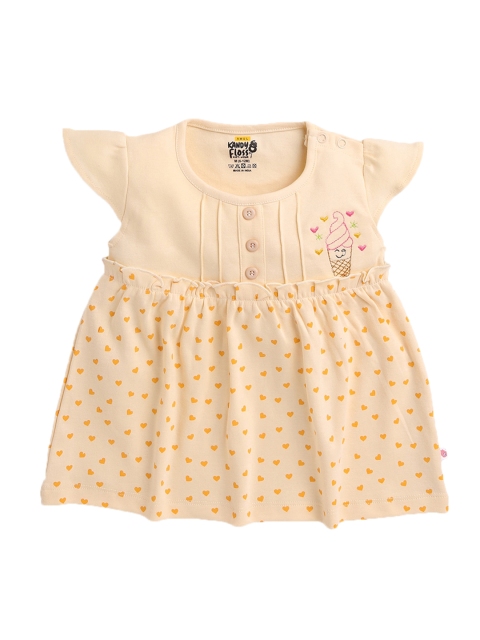 

AMUL Kandyfloss Girls Yellow A-Line Dress