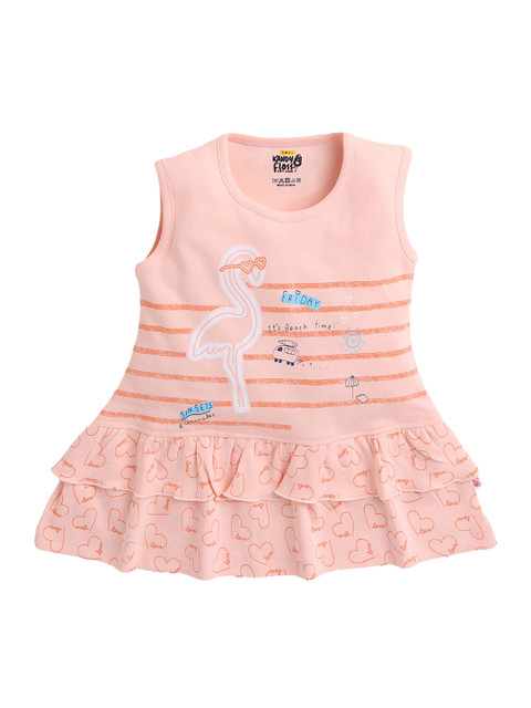 

AMUL Kandyfloss Girls Orange A-Line Dress