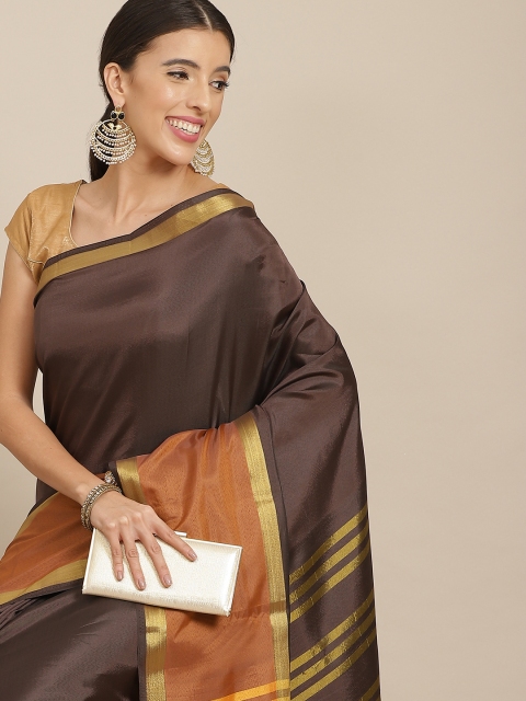 

Anouk Brown Bhagalpuri Saree