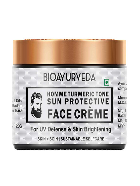 

BIOAYURVEDA Men Homme Turmeric Tone Sun Protective Face Cream 120g, White