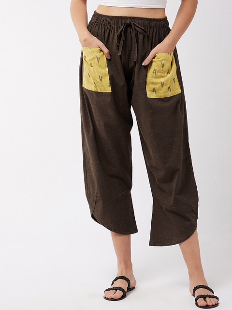 

InWeave Women Brown & Yellow Printed Cotton Harem Pants