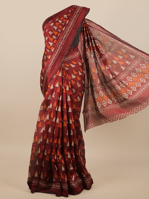

Pothys Maroon & Beige Printed Saree