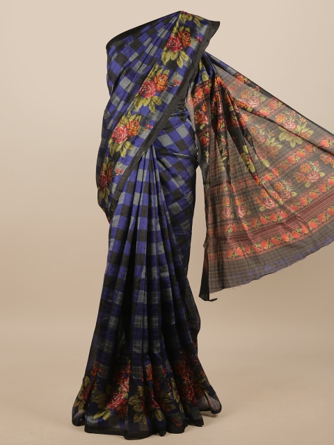 

Pothys Blue & Red Checked Saree