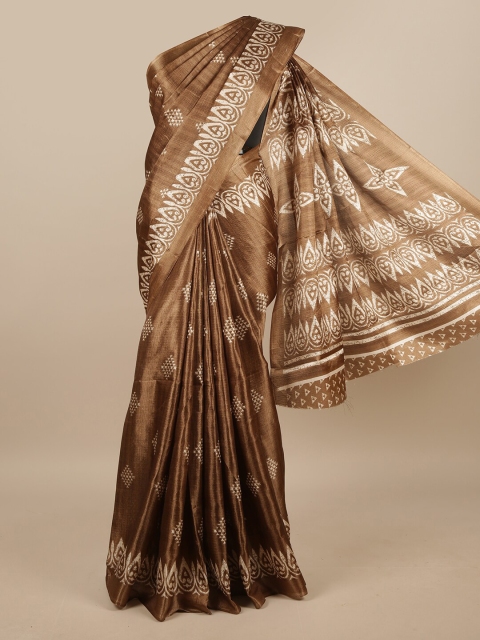 

Pothys Brown & Off White Ethnic Motifs Printed Saree