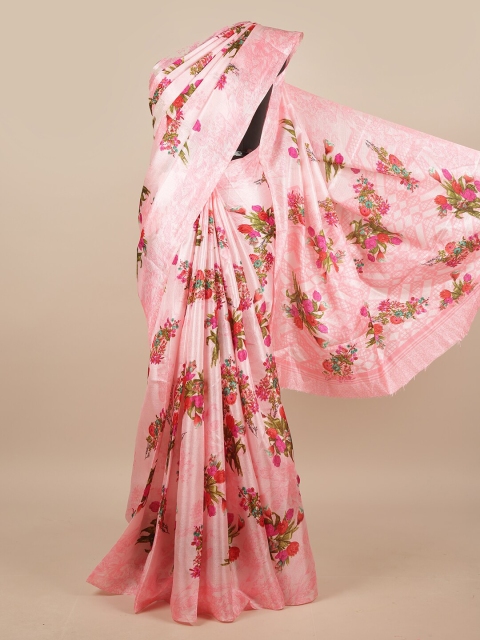 

Pothys Pink & Red Floral Printed Saree