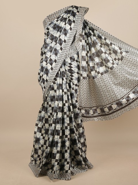 

Pothys Grey & Black Geometric Printed Saree