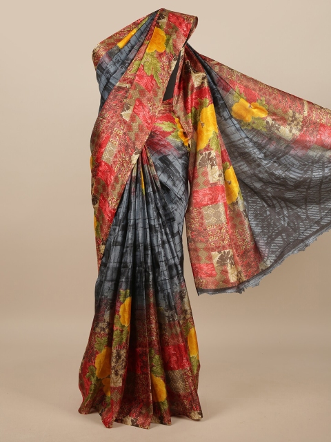 

Pothys Grey & Red Floral Printed Saree