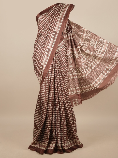 

Pothys Brown & Beige Ethnic Motifs Printed Saree